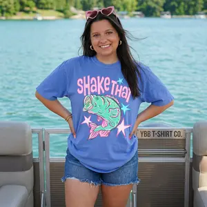 SHAKE THAT BASS -FLO BLUE- SHORT SLEEVE WOMANS TEE