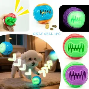 Interactive Dog Toy Silicone Ball, Interactive Training Ball, Sound Emitting Chewable Tooth Cleaning, Durable Bite Resistant Pet Toy, Fun Play Accessory