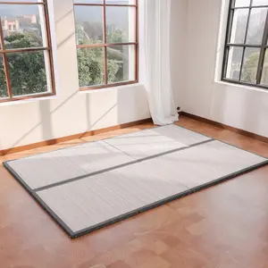 Gray Resilient Jute Tatami Mat Dual Layer Coconut And Jute Fiber Under Futon Mattress Pad Fast Moisture Absorption Even Damp Dispersion Natural Anti Bacteria Anti Mildew Breathable Structure For Bedroom All Season Sleeping Use