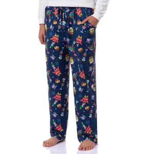 Intimo SpongeBob SquarePants Men's Christmas Sleep Tossed Print Pajama Pants (XL) Blue
