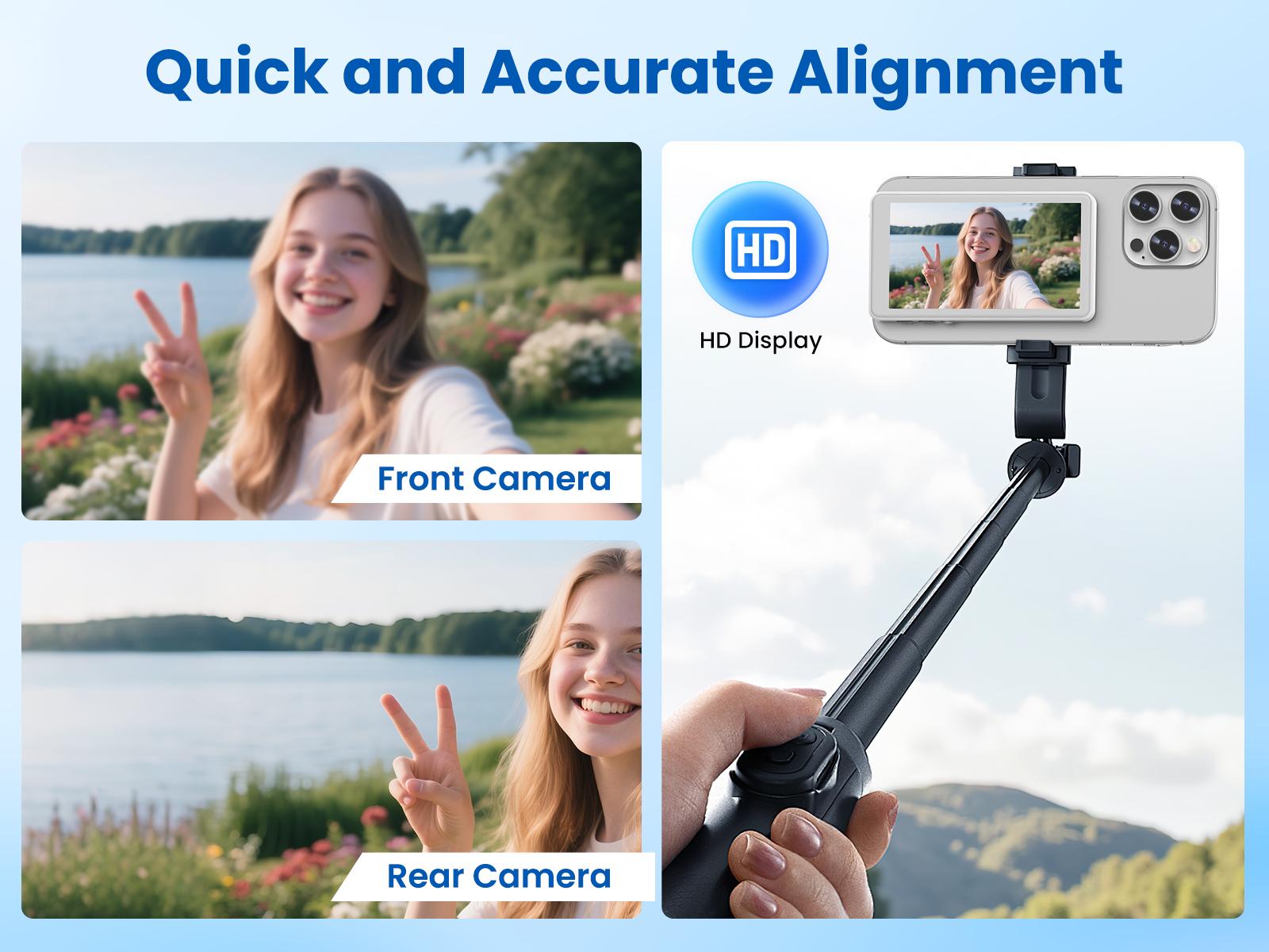 Magnetic Phone Vlog Monitor – 1080P Wireless Selfie Screen, Use Rear Camera for Live Streaming & TikTok (4K 30fps Wired, iPhone/Android Compatible) Magnetic Phone Vlog Monitor – 1080P Wireless Selfie Screen, Use Rear Camera for Live Streaming & TikTok (4K 30fps Wired, iPhone/Android Compatible)