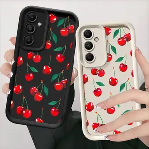 Phone Case - Soft Phone Cover Shell Featuring a Pink Cherry Design for Various for Samsung Galaxy Models Including S26,S26PLUS,S26ULTRA,S25,S25PLUS,S25ULTRA,S24,S24FE,S24PLUS,S24ULTRA,A54,A53,A52,A36,A35,A34,A33,A17,A16,A15,NOTE20,NOTE20ULTRA,S23,S23PLUS,