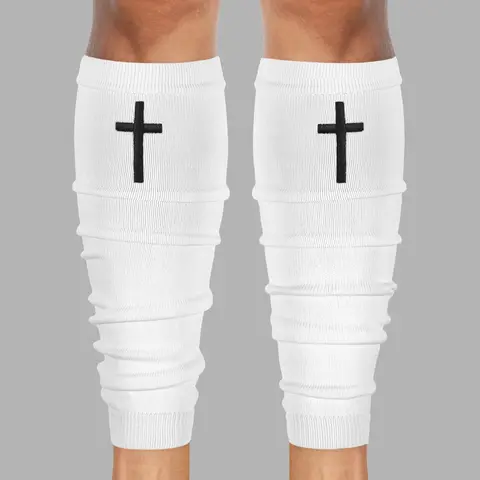 SLEEFS Faith Cross Scrunchie Leg Sleeves for Youth Athletes High-Performance 4-Way Stretch Fabric Moisture-Wicking Compression Sleeves with Reinforced Stitching