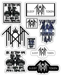 The Ultimate Sleep Token Sticker Pack - Peel and Stick, White Background, Includes Car Decal, Water Bottle Sticker & car window decor