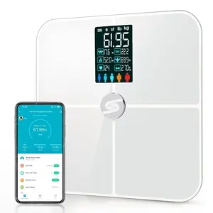 HEYAXA Smart Scale for Body Weight 17 Body Composition Analyzer with Large LCD Display, BMI, Heart Rate, 400lb Water Capacity, White Healthcare