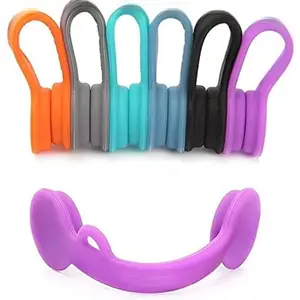 F-WCP08  6 Pack Magnetic Cord Organizers Cable Clips Cable Straps Silicone Twist Ties Colorful Headphone Cord Manager Bookmark Whiteboard Fridge Magnet Keychain Gift Home,Office,School