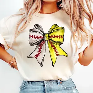 Baseball Softball Coquette Bow Shirt, Game Day Softball Mama Sweatshirt, Raising Ballers Mom Tee, Mother's Day Gift
