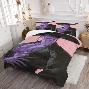 Full Size Bedding Set Includes 1 Quilt and 1/2 Coreless Pillowcases, Anime Character Print, Home Textiles
