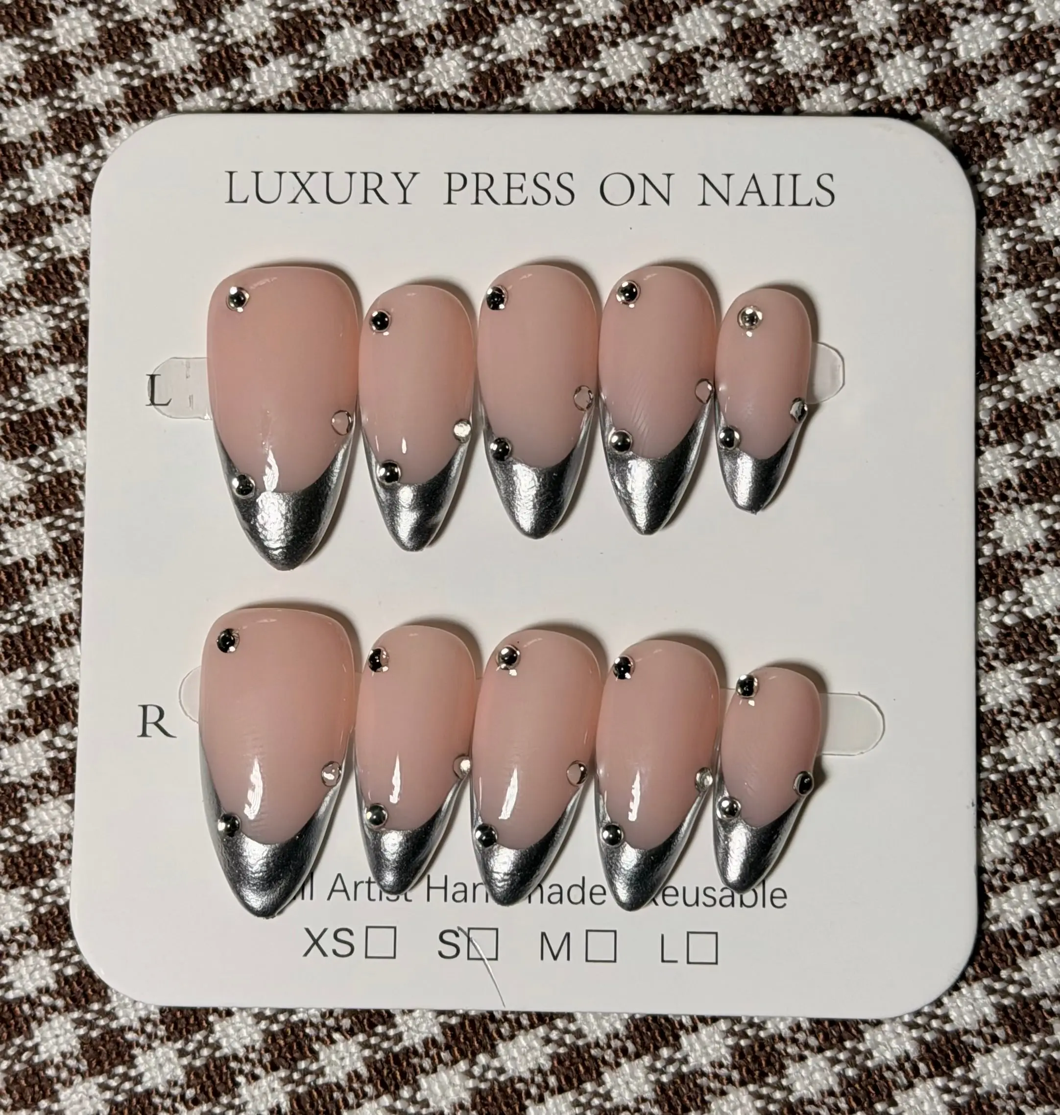 Mad Jelly Nails Exclusive Acrylic Press On Fake Nail Extensions - Quick-Apply Design, Bling Accents, Chic Glossy Finish for Birthday, Special Occasions, Acrylic Nails