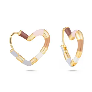 Milan Chiva 14K Gold Plated Small Huggie Dangle Earrings for Women Lightweight Trendy Heart Dainty Jewelry for Women