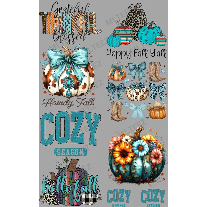 GRATEFUL, THANKFUL, BLESSED PREMADE GANGSHEET  - 22X36  DTF TRANSFERS - DIRECT TO FILM