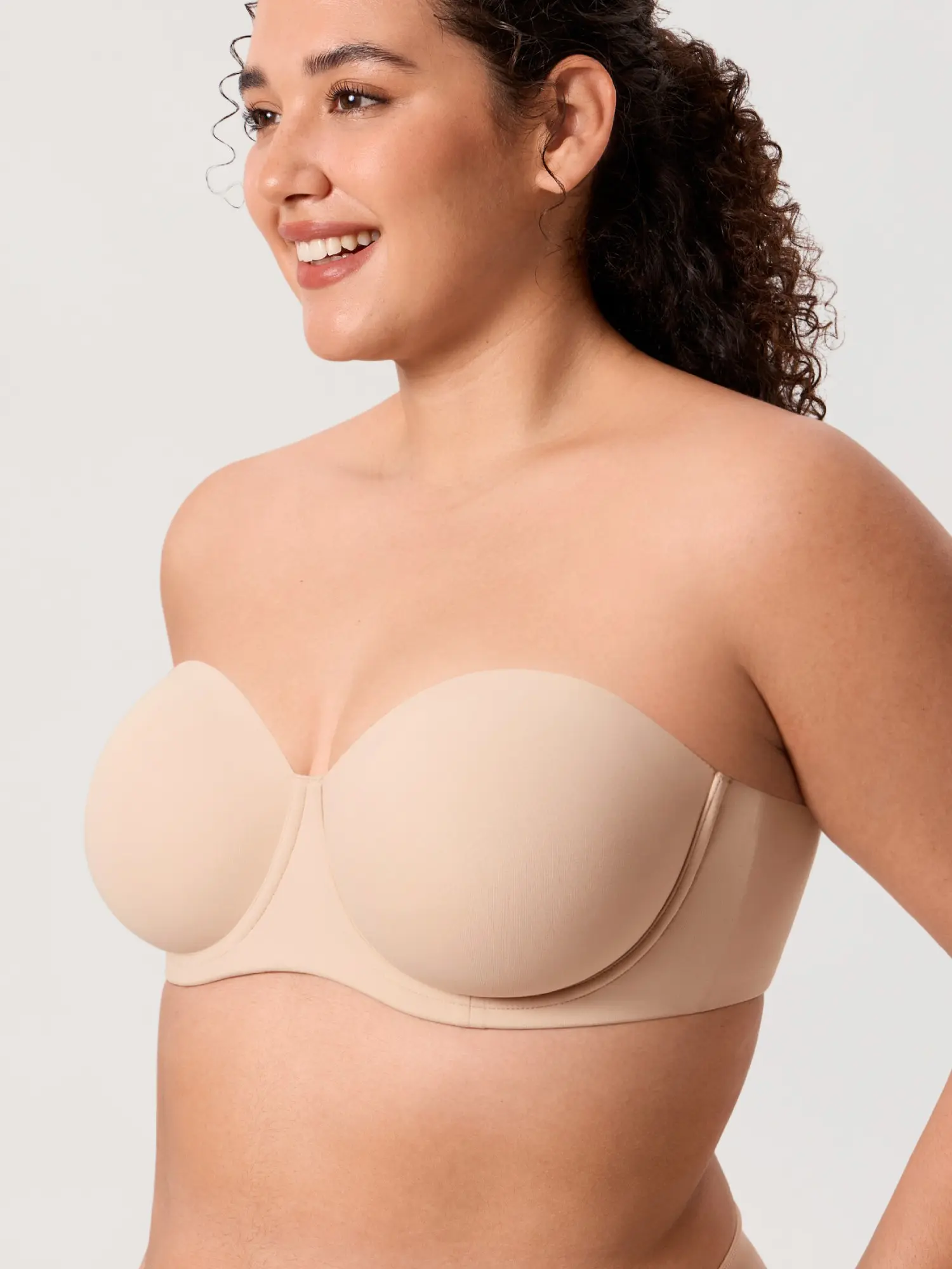 DELIMIRA Women's Inbarely Lift Strapless Bra Plus Size Full Coverage Unlined Underwire Seamless Bras DELIMIRA Women's Inbarely Lift Strapless Bra Plus Size Full Coverage Unlined Underwire Seamless Bras
