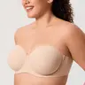 DELIMIRA Women's Inbarely Lift Strapless Bra Plus Size Full Coverage Unlined Underwire Seamless Bras