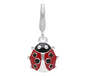 Ariva Sterling Silver Red Enamel Ladybug Charm