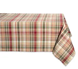 Design Imports Give Thanks Plaid Tablecloth 60"x84"