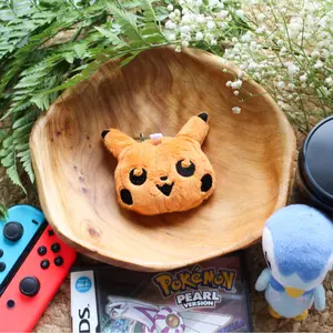 Pumpkin Pikachu Plush Keychain | Handmade | Pokemon | Halloween | Choice of Clasp Style | 3" x 3.5"