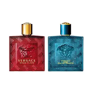 Versace Eros EDT and Eros Flame EDP Combo for Men 3.4 oz Each - Long Lasting Fragrances
