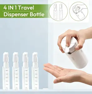4-in-1 Sealed Travel Storage Bottles With Snap Lock Structure, Multi Layer Anti Leak Portable Containers, Airline Approved Reusable Liquid Holders, Slim Refillable Jars For Body Wash Shampoo And Outdoor Toiletries.makeup organizer
