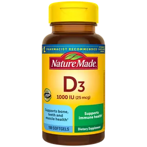 Vitamin D3 1000 IU (25 mcg) Softgels