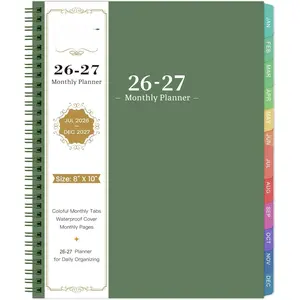 Planner 2026-2027 - 2026-2027 Monthly Planner, JUL 2026-DEC 2027, Monthly Planner/Calendar 2026-2027 with Colorful Tabs, 2026-2027 Calendar Planner for Daily Organizing -  Cover (8" x10", 12 Month Pages & Notes, Moss green)