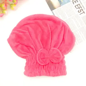 Bow Decor Hair Drying Towel, 1 Count Soft Hair Towel Wrap, Shower Hair Turbans for Wet Hair Women Girls, Absorbent Drying Towel