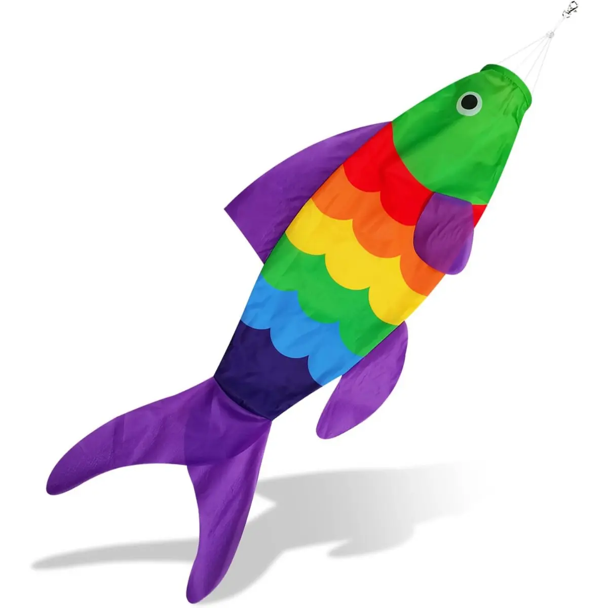 Rainbow Fish Windsock: Heavy Duty Wind Socks for Outdoor Space, Adding Color and Joy