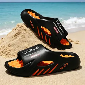 Men's Chunky EVA Slides with a Thick Cushioned Sole, Lightweight and Non-Slip Casual Slippers for Indoor, Beach, and Pool Use