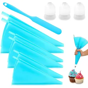 Piping Bags Set - 6 count   Pastry Piping Bag Large Icing Decorating Tools With 3 Couplers For Cake Cookie Frosting Baking Tools (12"+14"+16")