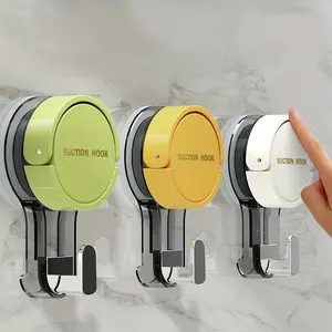 Buy one get three free，acuum suction cup hook, wall-mounted, detachable, movable, no drilling required, towel rack, clothes rack, suitable for kitchen, bathroom and door, three colors, a total of three