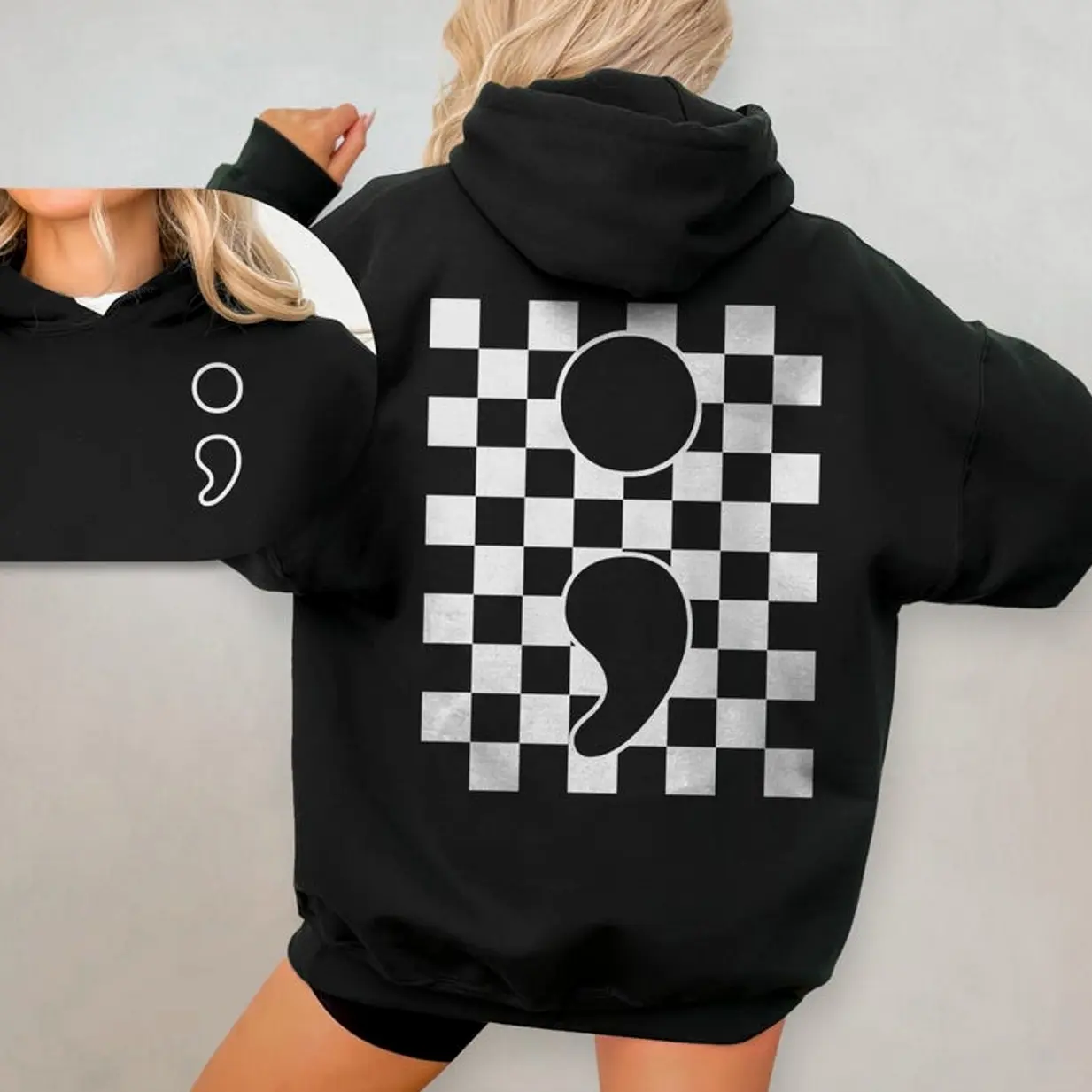 Semicolon Hoodie, Stay The World Needs You Hoody, Suicide Prevention Hooded Sweatshirt, Mental Health Matters Hoodie, 988 Awareness Pullover UZZ