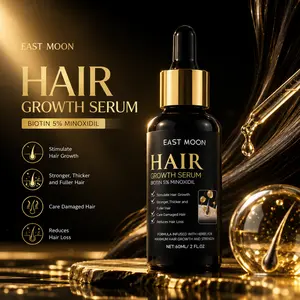 Hair Growth Serum with 5% Minoxidil & Biotin, Scalp Care Serum for Thicker Fuller Looking Hair, Daily Hair & Beard Care, 60ml