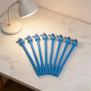 15/25pcs Cartoon Blue Elephant-themed Student Straight-bar Gel Pens, Campus-designed Ballpoint Pens in the Elephant Series for the Back-to-School Season, Random Colors