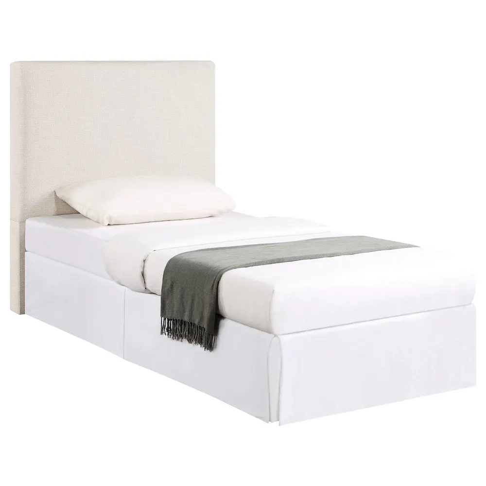 Pirro Fabric-Covered Twin Panel Headboard - Smooth, Modern, Sand Finish, Clean Aesthetic Headboard for Indoor Bedroom Furniture