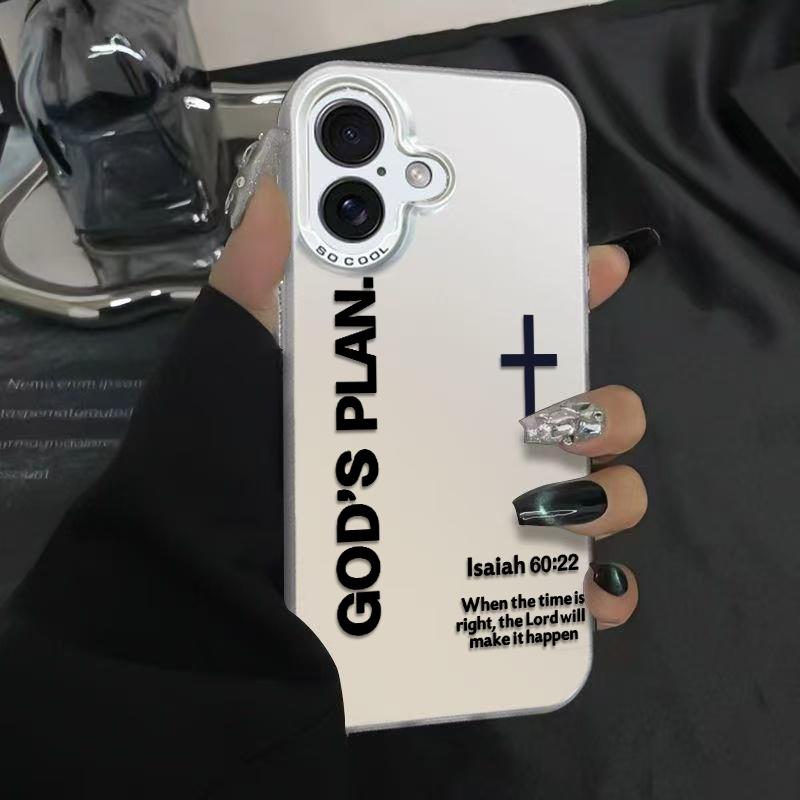 Unique GOD'S PLAN Patterns Phone Case Combining A Bold Faith Design And Premium Clear Finish Merging Religious Spirit With Timeless Fashion Sense For iPhone 17.16.15.14.13.12.11.X.XS.XSMAX.XR.8.7