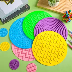 10 Piece Candy Color Sensory Mats, Textured Touch Toys, Early Learning Games, Stress Relief, Child Development, Pairing Games