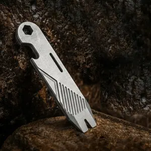 Titanium Alloy Multi-Function Pry Bar, Edc Tool, Durable Titanium Material, Ideal for Outdoor & Camping Use, Compact Design