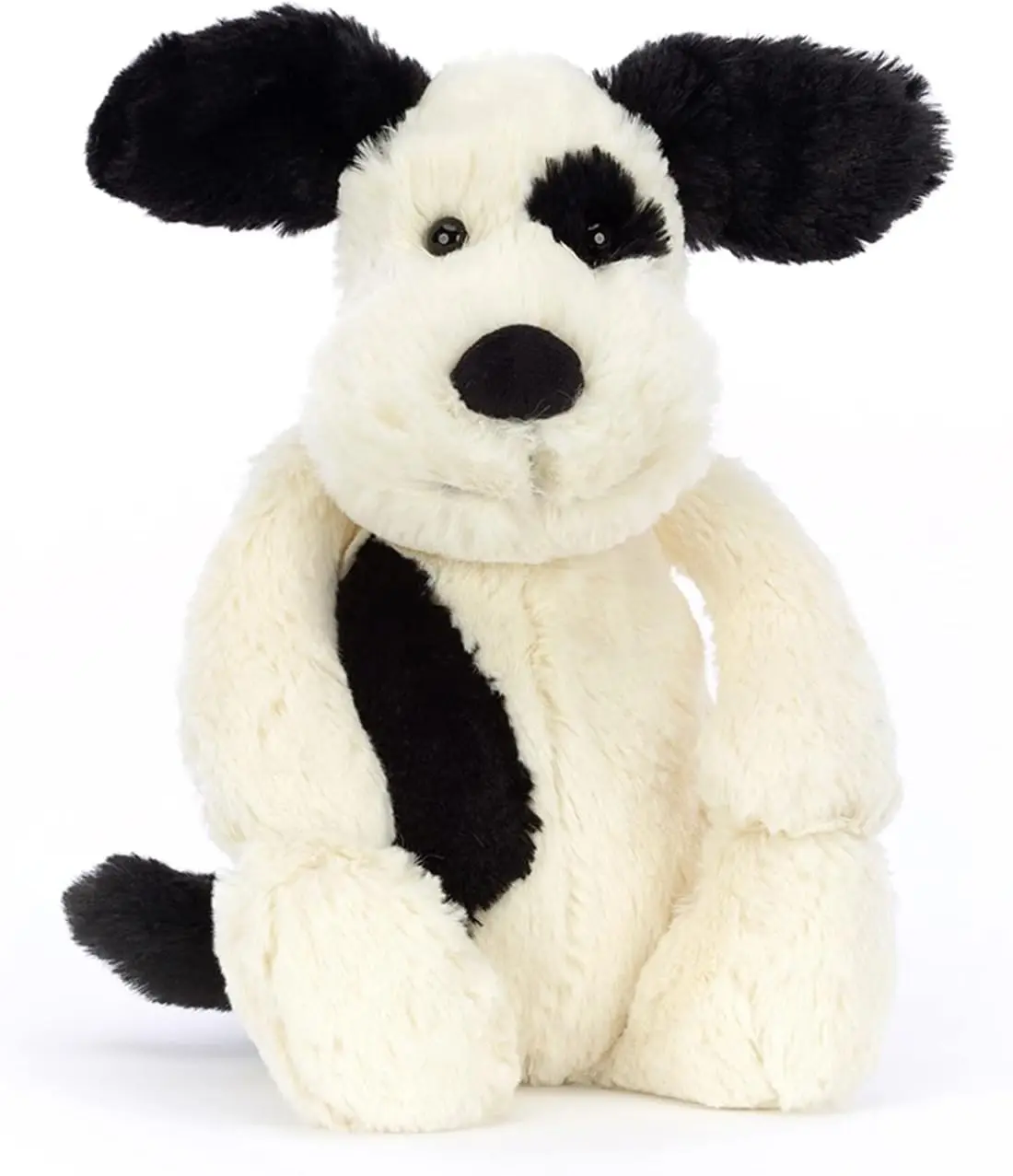 Jellycat Bashful Rufferty Puppy Medium | Black & Cream Stuffed Animal Dog | Soft Emotional Support Pup Nursery Decor | Cute Classic Dog Lover Gift | 12"