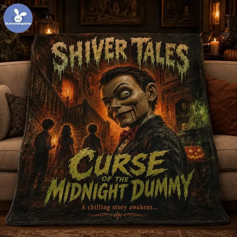Goosebumps Inspired Halloween Fleece Blanket, Horrorland Theme Throw, Spooky Horror Blanket, Cozy Fall Decor, Halloween Fan Gift