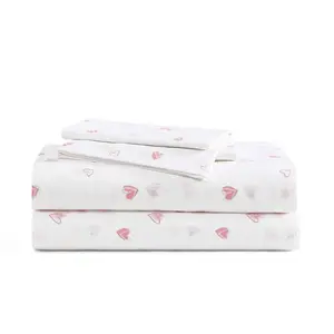 Poppy & Fritz Twin Sheet Set Sweet Heart Pink