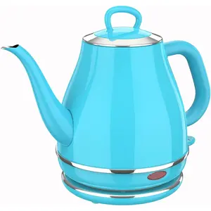 Electric Gooseneck Kettle, 1L 1500W  Boil,  Stainless Steel  Pour-Over Coffee &  Kettle, Water Boiler with Auto Shut & Boil-Dry Protection, Turquoise