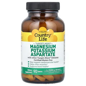 Country Life Target-Mins® , Magnesium, Potassium, Aspartate, 90 Tablets