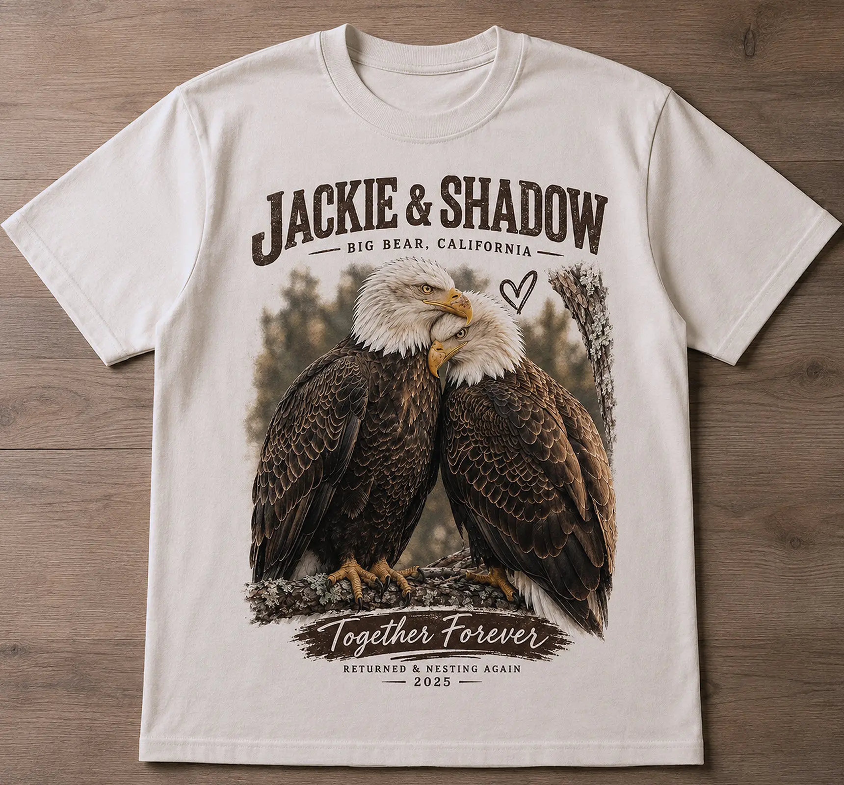 Jackie And Shadow Big Bear Lake Comfy Tee Pure Cotton Fabric Casual Crew Neck Short Sleeve Soft-Washed T-Shirt Trendy Tops for Women for Men