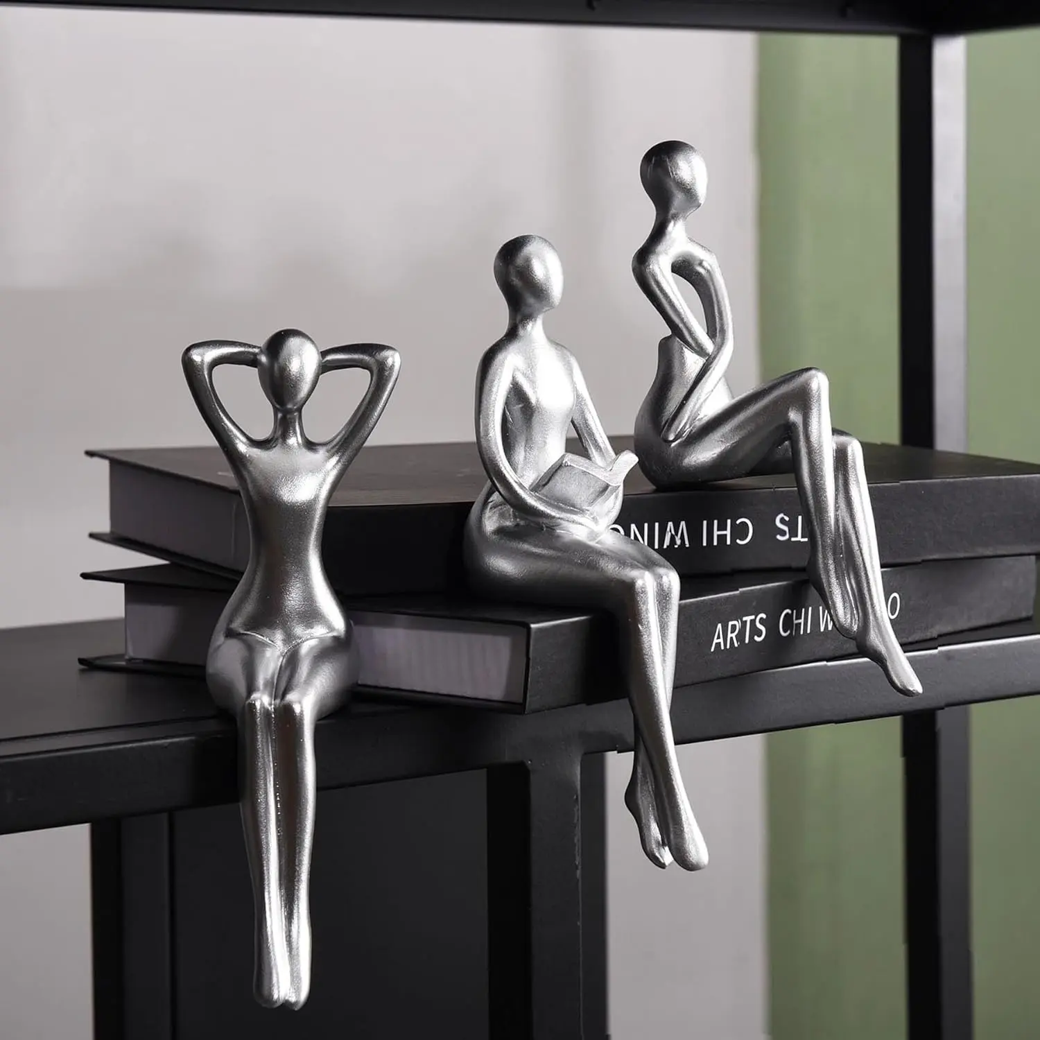 Smooth Resin X-SO61 Thinker Statue - 3-Piece Small Modern Abstract Art Human Figure, Home Supplies for Kitchen/Office Desk Decor, 2.36’’L*3.54’’W*6.88’’H Cabinet Display Gift
