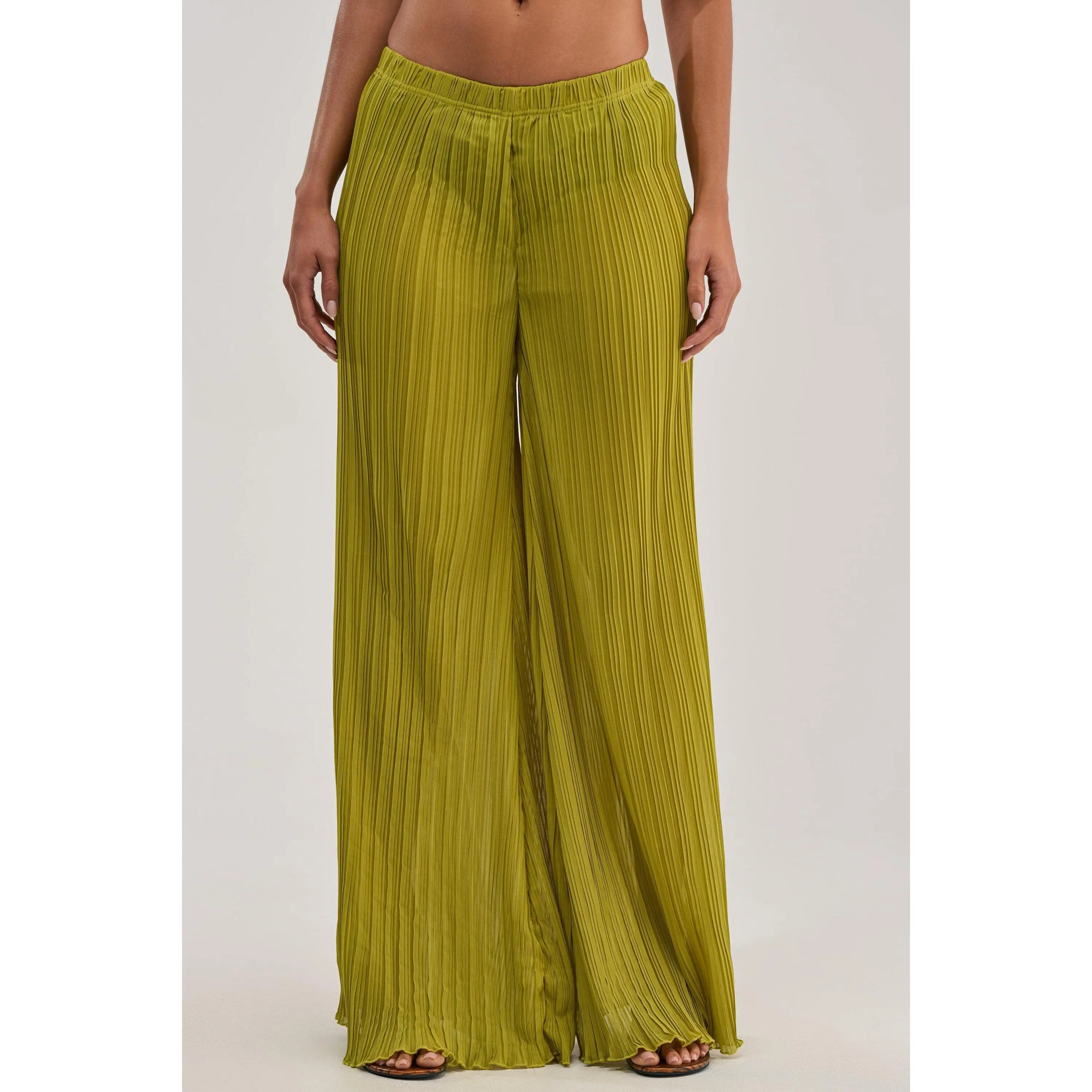 CRUSHIN ON YOU PALAZZO PANT IN CHARTREUSE