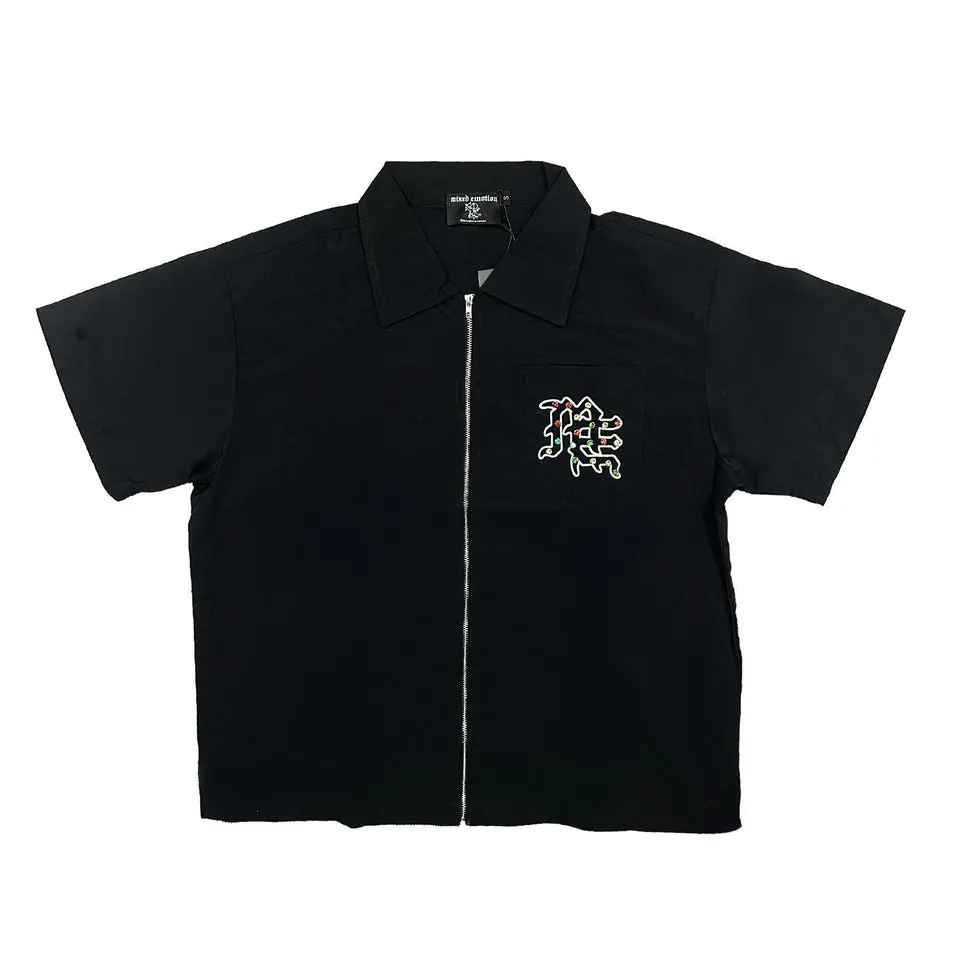 “ME” Rhinestone Zip Up Shirt