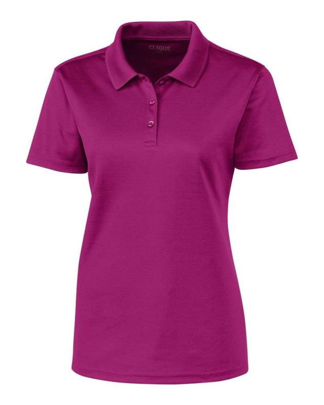 Clique Spin Eco Performance Pique Women's Polo Shirt - Black Ribbed Collar, Moisture-Wicking Sustainable Fabric, Machine Washable for Golf Athleisure