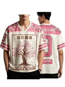 2026 Men's and Women's Summer New Japanese Cherry Blossom Limited Edition Quick drying Fashion Leisure Outdoor Sports V-neck T-shirt