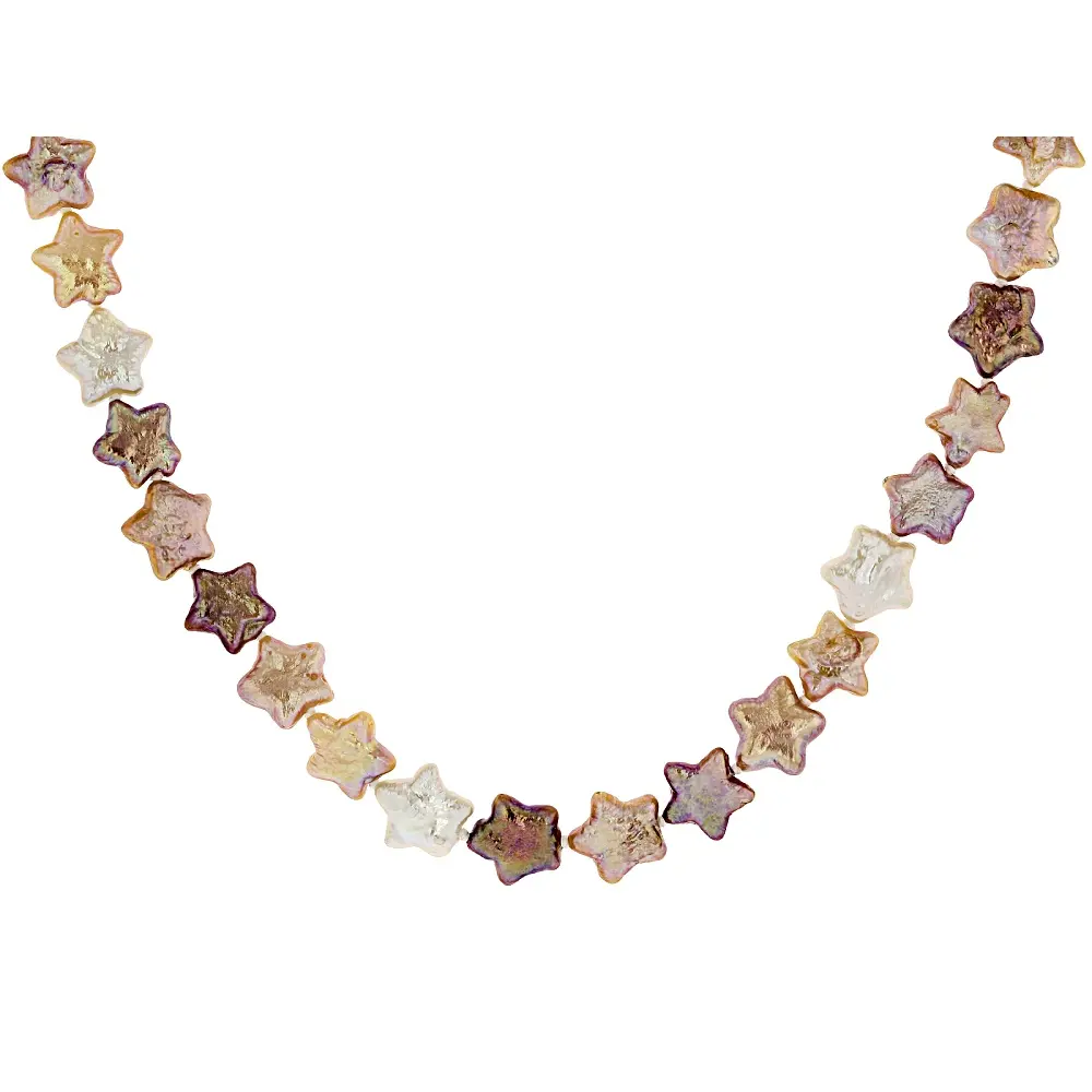 JTV Multi-Color Cultured Freshwater Pearl Rhodium Over Sterling Silver 22 Inch Strand Necklace