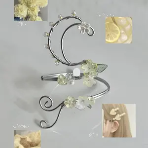 Handmade "Lemon Moon" Arm Cuff with Dreamy Yellow Flower & Delicate Mini Blooms Adjustable Sizes S M L for Festivals & Boho Outfits