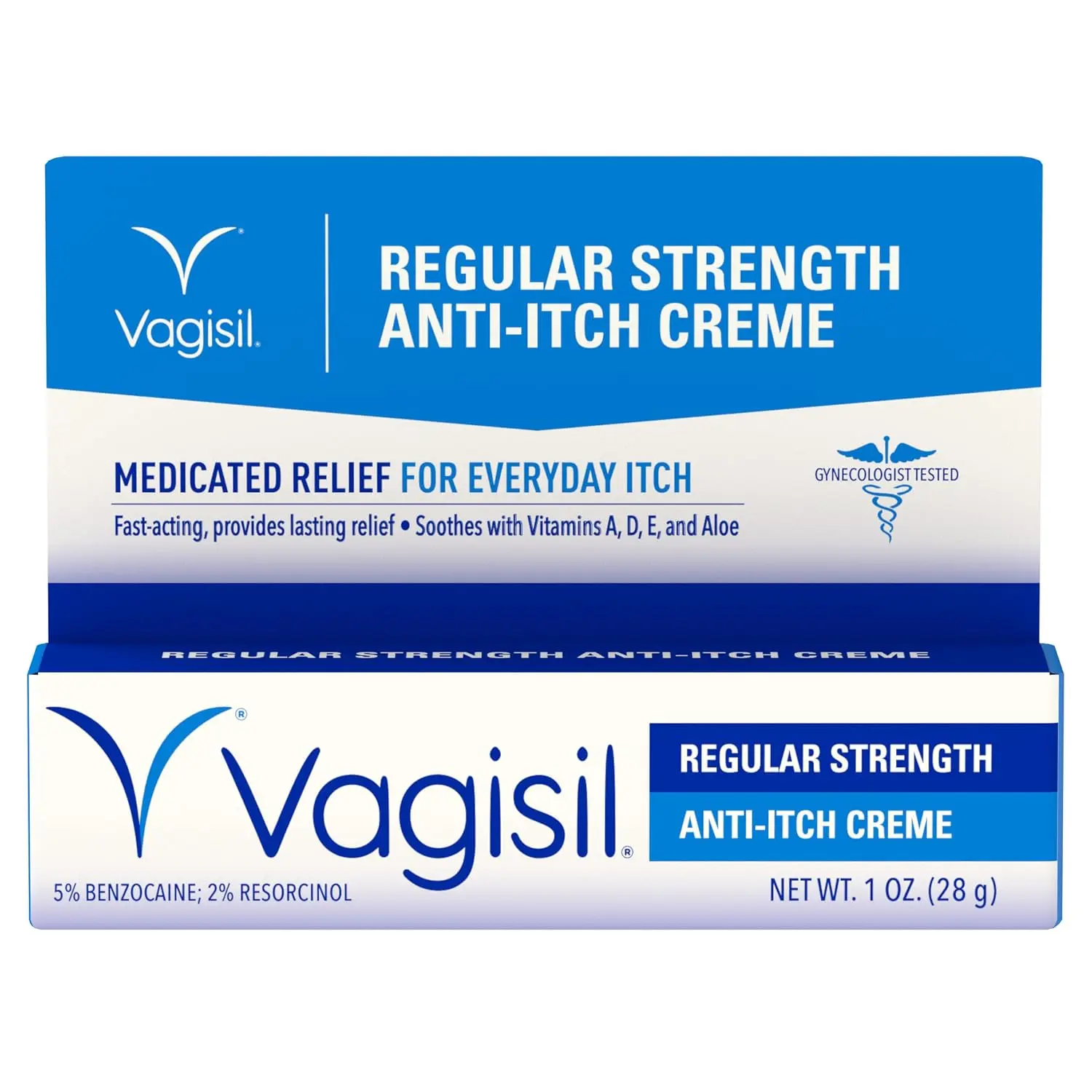 Anti-Itch Feminine Cream for Fast-Acting, Soothing Relief - Gentle & Moisturizing Vaginal Cream with Aloe & Vitamins, Hypoallergenic, Gynecologist Tested, 1 oz, Sensitive, 1Oz